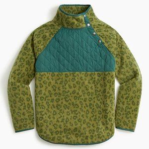 Quilted button-neck sherpa tunic